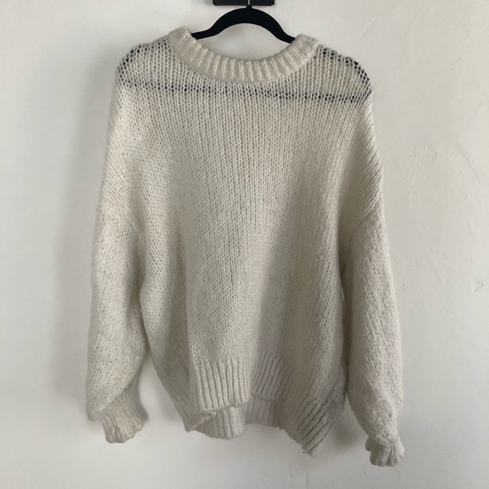 Zara Knit Sweater in Cream/White